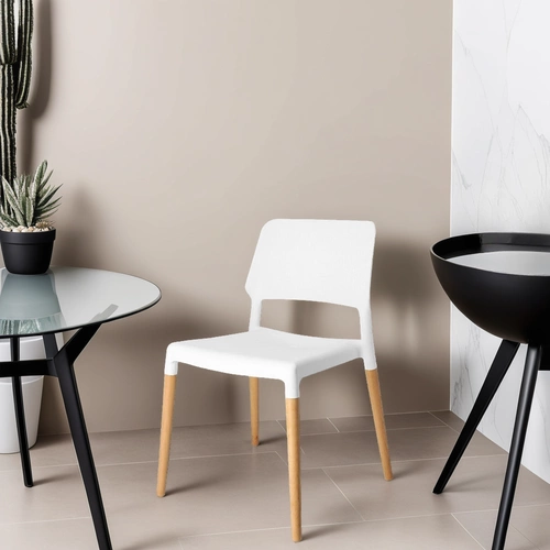 Jídelní židle Cole inspirovaná Ecco bílá skandinávská stohovatelná snadné čištění