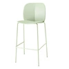 Barová židle s opěrkou Mentha zelená moderní 65 cm do kuchyně a jídelny na kovových nohách
