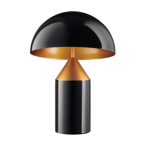 Moderní stolní lampa BELFUGO L černá kovová s abažurem do obýváku nebo ložnice