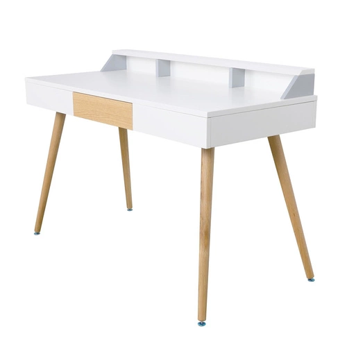 Bílý psací stůl se zásuvkou a nástavcem Skans Intesi moderní skandinávský pracovní 120 cm