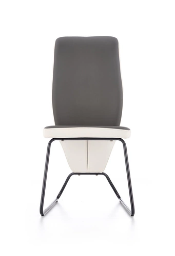 Čalouněná jídelní židle Michigan Intesi, moderní šedá ekokůže, černé lyžiny