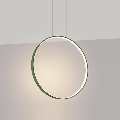 Moderní závěsné LED svítidlo RIO 55 zelená olivová do jídelny a obýváku, výškově nastavitelné