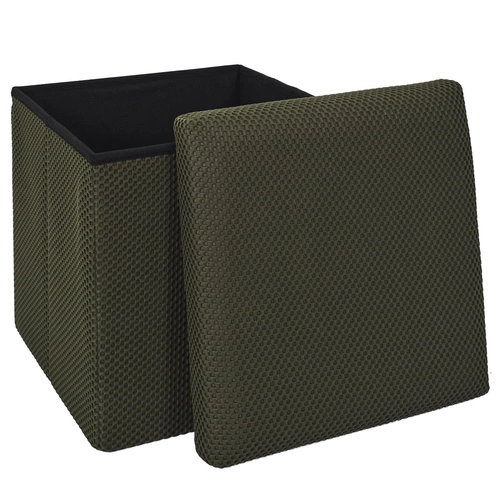 Skládací čtvercová taburetka se schovkou Vels Atom Intesi moderní do předsíně khaki 38x38 cm