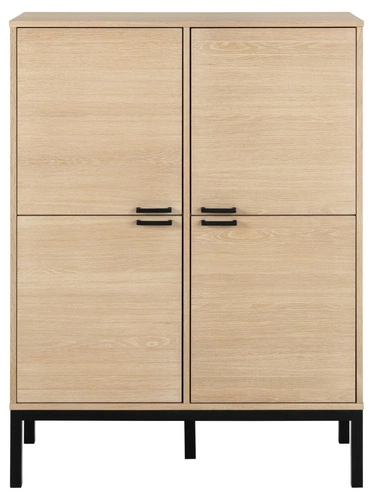 Vysoká komoda Kensington bělený dub moderní na nožkách do obýváku a ložnice Actona