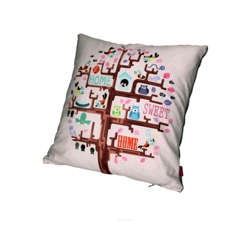 Sametový dekorační polštář Sweet Home antialergický do obýváku a ložnice 40x40 cm
