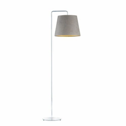 Stojací lampa do obýváku RIJAD GOLD šedá moderní glamour s velvetovým stínidlem Lysne