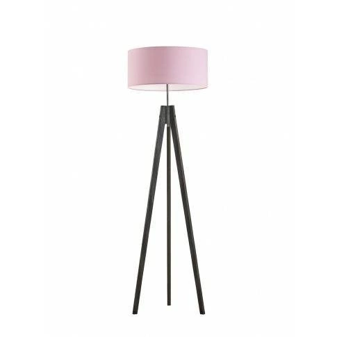 Podlahová lampa Haiti stínidlo světle růžový stojan ebenový