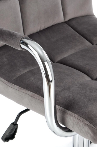 Ergonomická kancelářská otočná židle Mooni XL šedá sametová s područkami k pracovnímu stolu