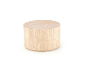 Konferenční stolek Travertino kulatý 60 cm moderní dřevěný do obýváku béžový Intesi