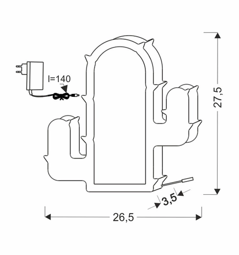 Dětská noční LED lampička kaktus zelený moderní dekorace CANDELLUX