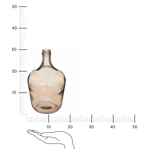 Skleněná váza DemiJohn 30 cm kouřová dekorativní na květiny do obýváku Atmosphera
