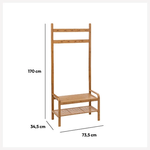 Věšák s bambusovou policí
