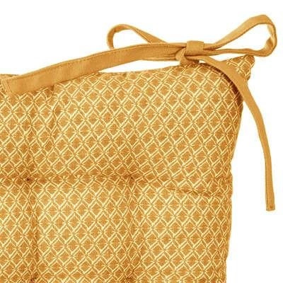 Žlutý bavlněný podsedák na židli Atmosphera 38x38 do jídelny a kuchyně na zavazování