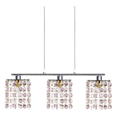 Skleněné závěsné svítidlo Classic fialové 3 světla nad stůl do obýváku a jídelny