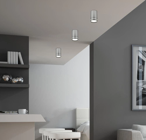 Stropní svítidlo Tuba stříbrná matná moderní do kuchyně a obýváku CANDELLUX 6,8 cm