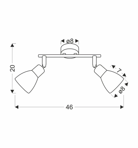 Stropní svítidlo Costa černo-bílé skleněné dvoubodové s pohyblivým stínidlem do obýváku