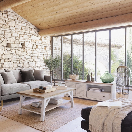 Noční stolní lampa Anea Atmosphera moderní černá s ratanem dekorativní 35,5 cm