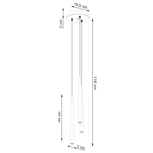 Visící lampa BLISS 3P černá