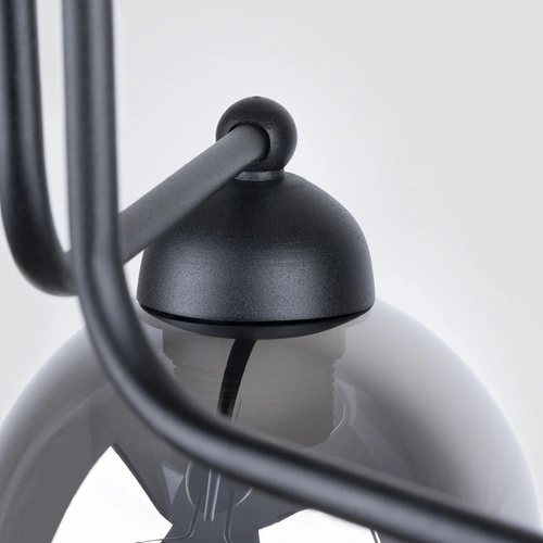 Skleněný lustr FILLAN 3 černý moderní do obýváku a jídelny stropní lampa