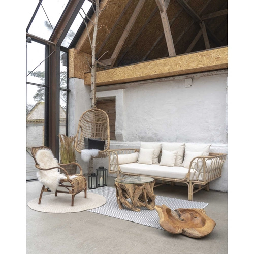 Kulatý konferenční stolek Grand Canyon 60 cm dřevěný se sklem moderní do obýváku Intesi