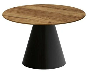 Konferenční stolek Ayden kulatý 80 cm do obývacího pokoje moderní dub