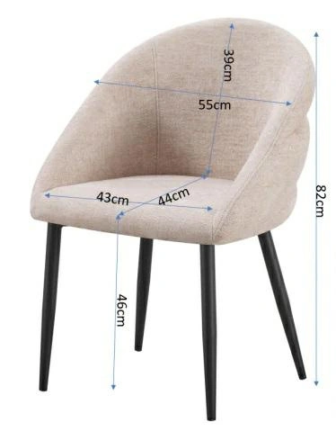 Jídelní čalouněná židle Solla z béžového sametu do jídelny a obýváku Intesi