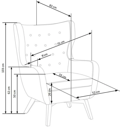 Zelené sametové křeslo ušák Farys do obýváku moderní s područkami Intesi