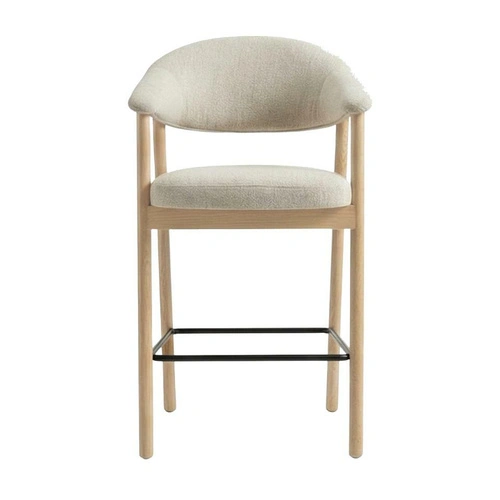 Barová židle Elk čalouněná skandinávská do kuchyně písková bělený dub