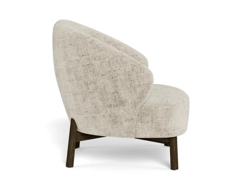 Relaxační křeslo Darlene béžové sametové do obývacího pokoje skandinávský