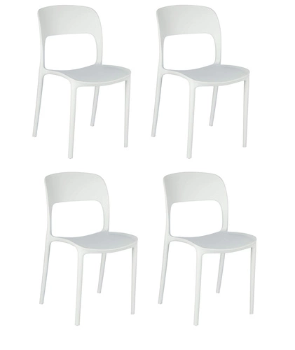 Sada 4 bílých židlí Flexi