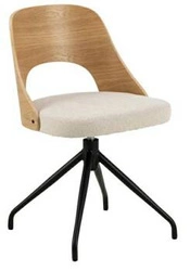 Otočená čalouněná židle Lucy skandinávská béžová dubová jídelní moderní Actona