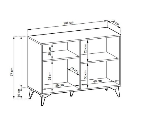 Sada nábytku do obývacího pokoje Fargo ve tvaru rybí kosti