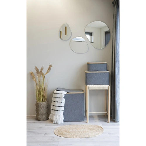 Bambusový šedý koš na prádlo Noto do koupelny 54x33 cm