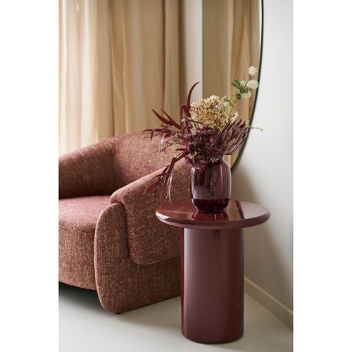 Otago kulatý konferenční stolek bordový 45 cm moderní do obýváku