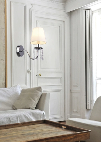 Nástěnná lampa Ruti béžová klasická glamour s textilním stínidlem do ložnice a obýváku CANDELLUX