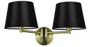 Nástěnné svítidlo Ibis patina lampa 2x40W E14 stínidlo černé