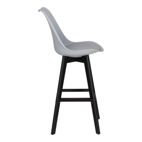 Barová židle Norden wood černá vysoká PP šedá