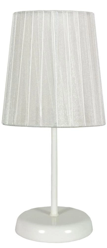 Moderní noční lampička Rifasa bílá kovová s textilním stínidlem do ložnice a dětského pokoje