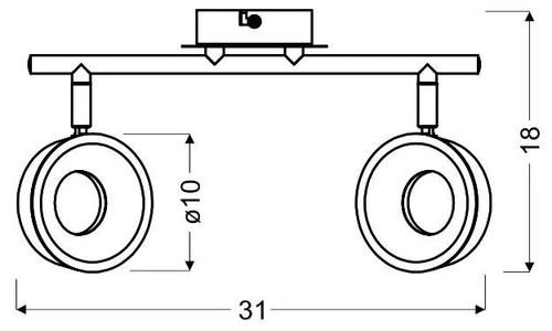 LED stropní svítidlo Isla chrom nastavitelné do obýváku a ložnice moderní 31 cm