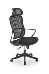 Ergonomická kancelářská židle Belm černá síťovaná s opěrkou hlavy a područkami k psacímu stolu