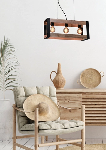 Závěsná lampa Varna černá 3x40W E27 stínidlo černé