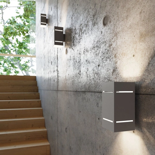 Moderní šedé nástěnné svítidlo Blocco z hliníku do ložnice a obývacího pokoje Sollux Lighting