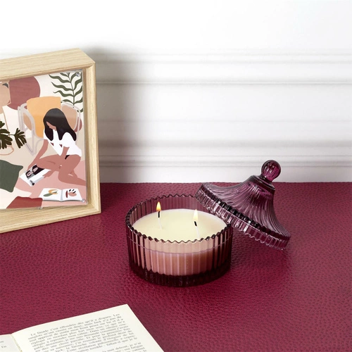 Vonná svíčka Camelia z bohémského skla červená Intesi L jako dárek