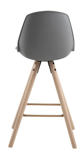 Barová židle Oslo šedá s opěrkou do kuchyně, dřevěná na dubových nohách, moderní Actona