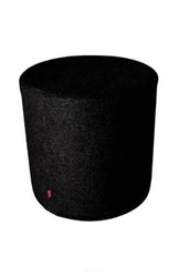 Černý kulatý taburet Fleece Intesi z měkkého filcu 40 cm moderní do obýváku a ložnice