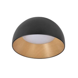 Stropní LED svítidlo Liguria černo-dřevěné 35 cm moderní do obýváku a ložnice