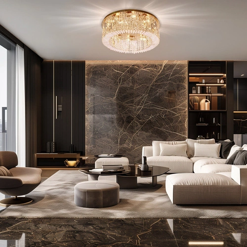 Stropní svítidlo glamour MARANGA zlaté s křišťály 85 cm do obýváku a jídelny CANDELLUX