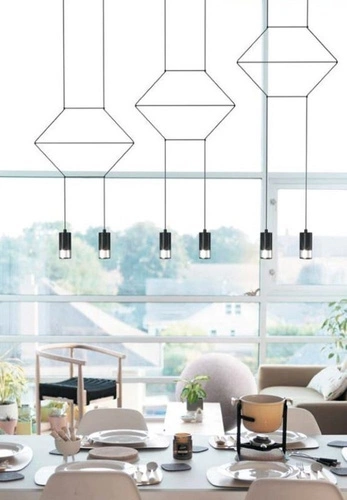 Závěsné svítidlo LINEA-2 černé 35 cm moderní do obýváku a nad stůl Step into Design