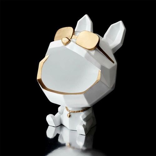 Keramický organizér na šperky ve tvaru bílého psa Intesi glamour 23,5 cm do obýváku