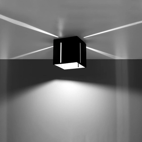 Stropní černé čtvercové svítidlo Pixar Sollux moderní do obýváku kuchyně ložnice 10x10 cm